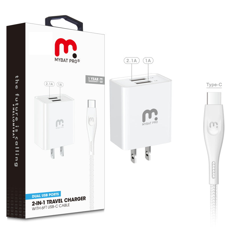 ACC MyBat Pro 2-in-1 Charger with 6FT USB-A to USB-C Cable