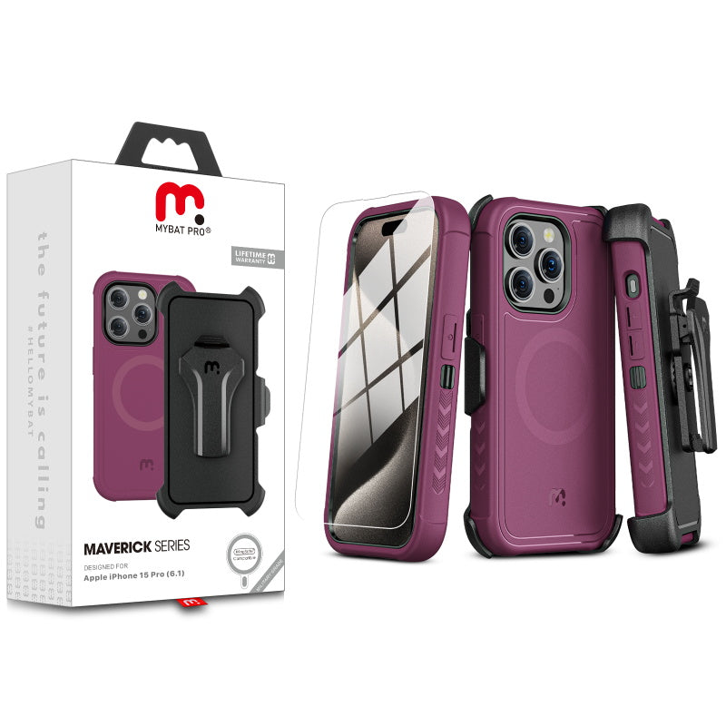 ACC MyBat Pro Maverick Series Case w/ MagSafe for Apple iPhone 15 Pro - Includes Screen Protector