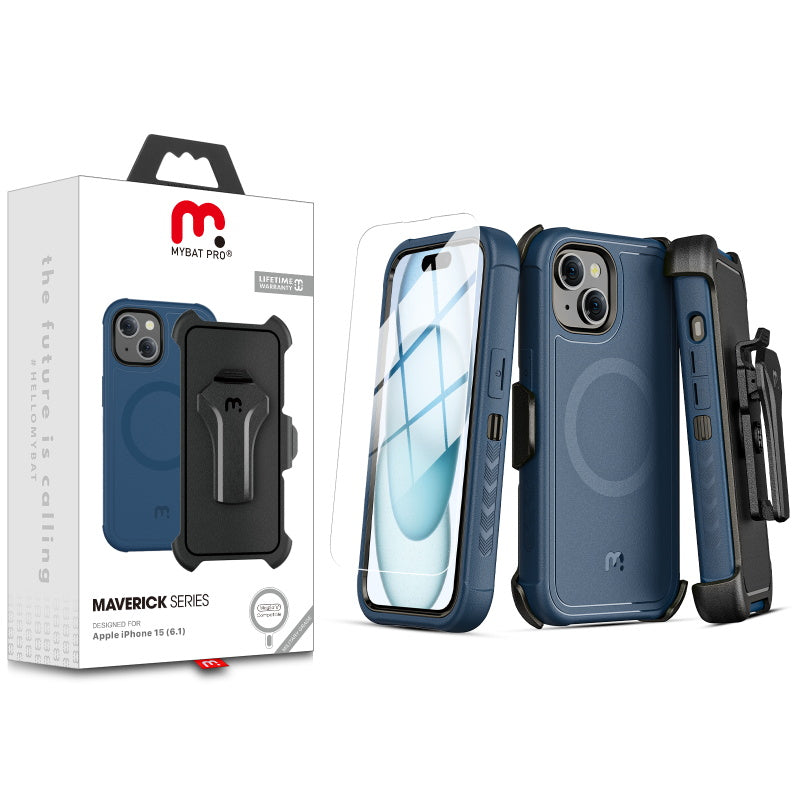 ACC MyBat Pro Maverick Series Case w/ MagSafe for Apple iPhone 15 - Includes Screen Protector