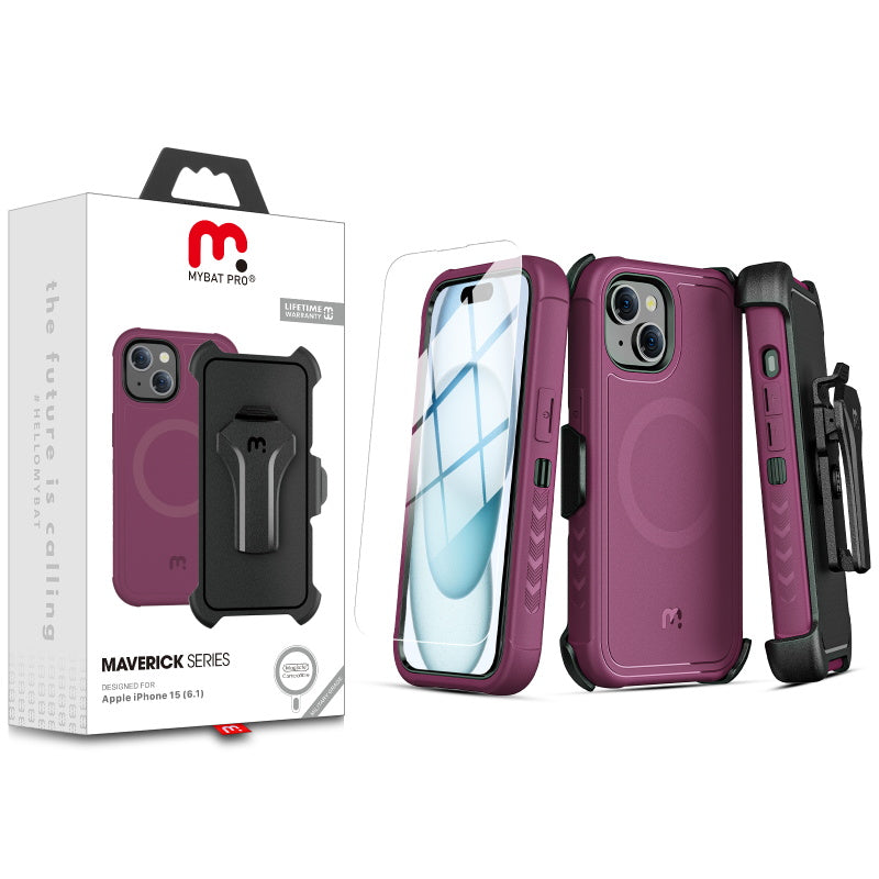 ACC MyBat Pro Maverick Series Case w/ MagSafe for Apple iPhone 15 - Includes Screen Protector
