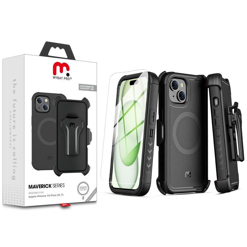 ACC MyBat Pro Maverick Series Case w/ MagSafe for Apple iPhone 15 Plus - Includes Screen Protector