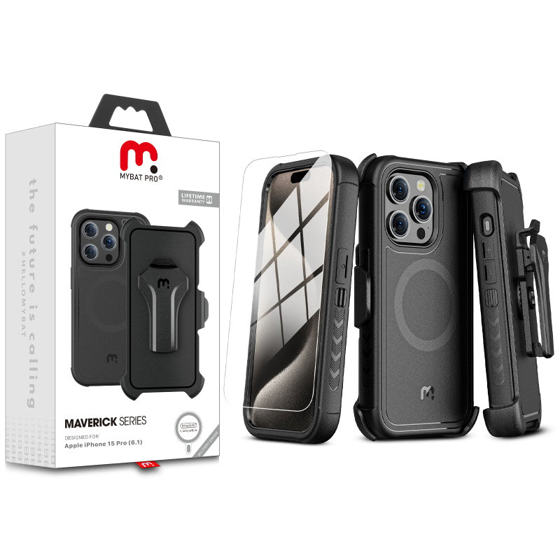 ACC MyBat Pro Maverick Series Case w/ MagSafe for Apple iPhone 15 Pro - Includes Screen Protector