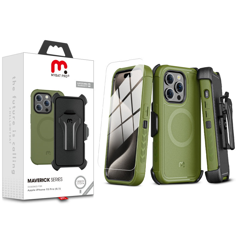 ACC MyBat Pro Maverick Series Case w/ MagSafe for Apple iPhone 15 Pro - Includes Screen Protector