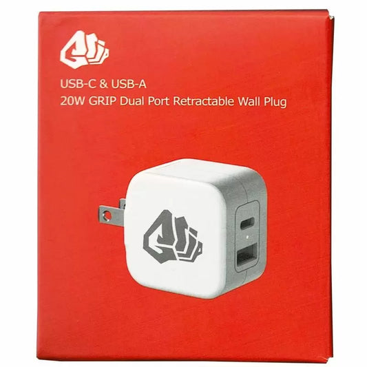 ACC GRIP Dual Port USB-A and USB-C Retractable Wall Plus
